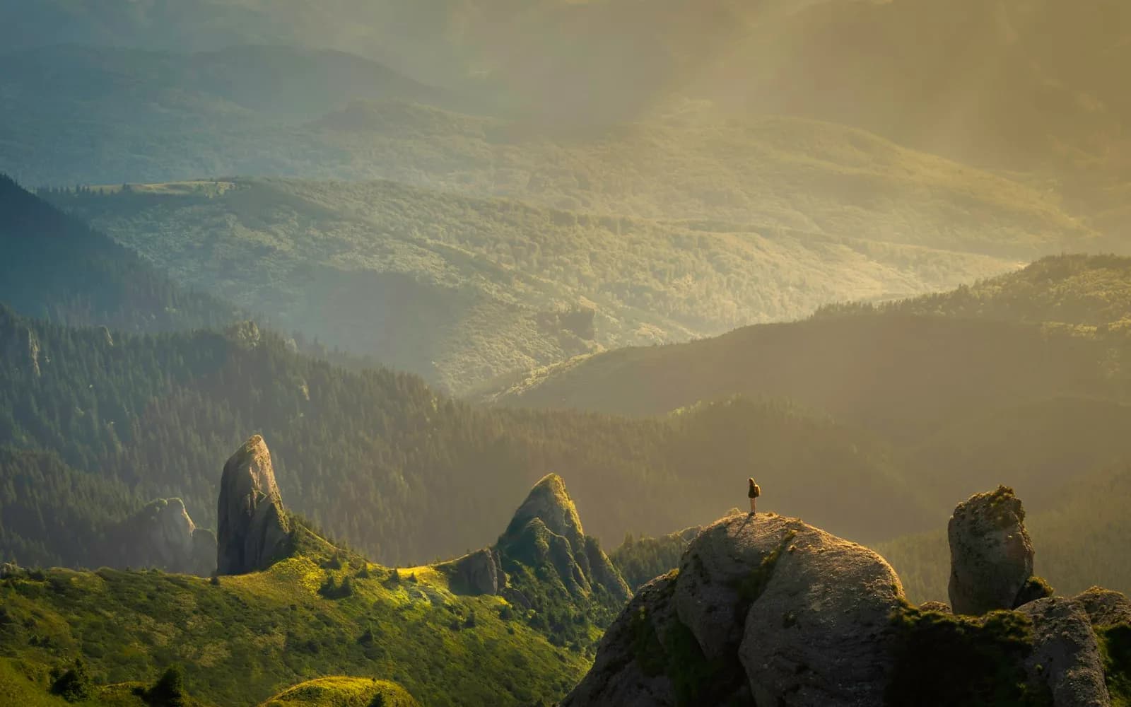 Misty mountain layers